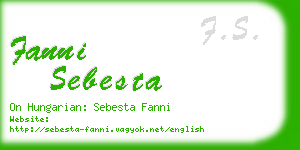 fanni sebesta business card